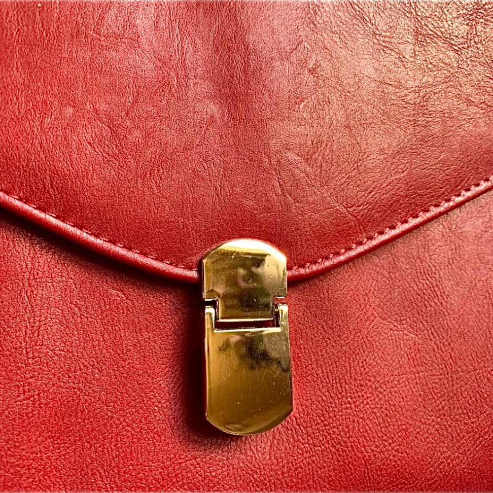Forever 21 Purse Red Envelope Crossbody Bag Faux Leather Clearance - Picture 9 of 12